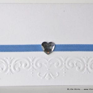 P006 - Blue Ribbon and Diamante Heart
