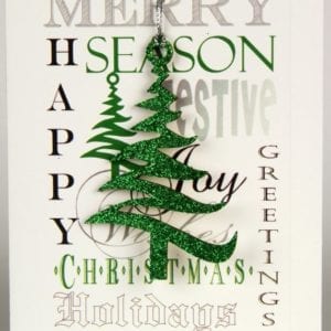 XDT - Happy Christmas, Season Greetings - Green Christmas Tree - Removable Decoration