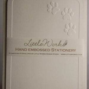 EMBNOT10 - Embossed Notelets - Paw Prints - Pack of 6 with matching Envelopes