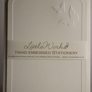 EMBNOT5 - Embossed Notelets - Double Butterfly - Pack of 6 with matching Envelopes