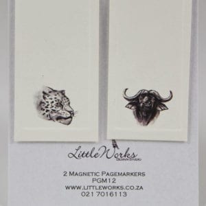 PGM12- Two Magnetic Page Markers - Leopard & Buffalo