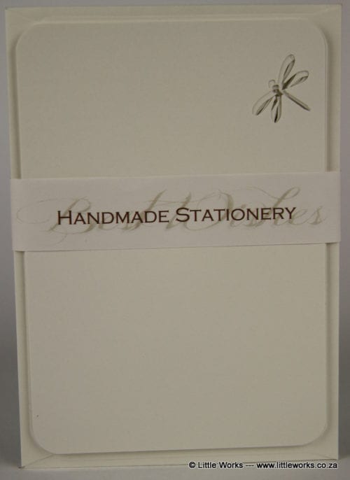 NOT5 - Handmade Notelets - Dragonfly Cut Out - Pack of 6 with matching Envelopes