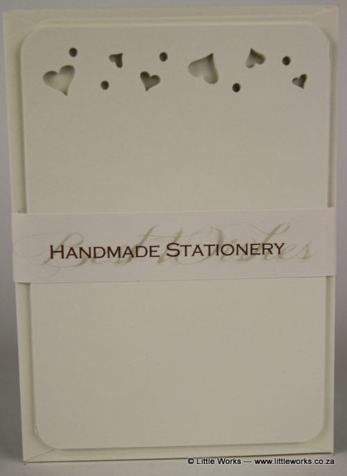 NOT6 - Handmade Notelets Hearts Cut Out - Pack of 6 with matching Envelopes